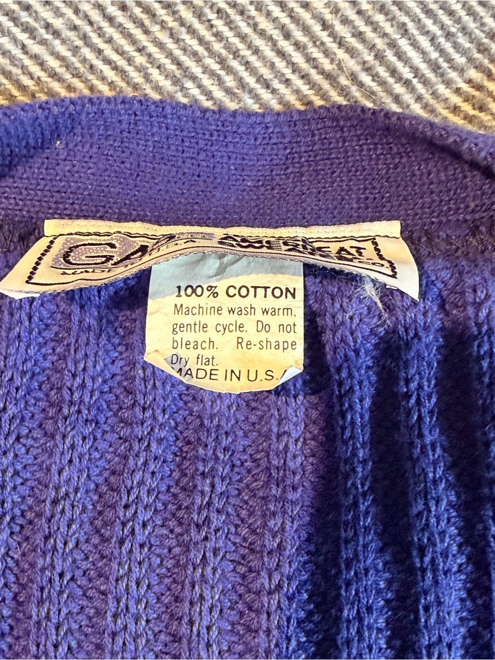 Purple Ribbed V-Neck Button Cardigan - Picture 4 of 7